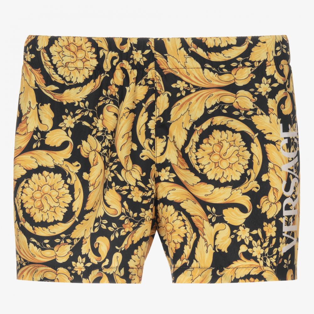Versace - Baby Gold Barocco Swim Shorts | Childrensalon
