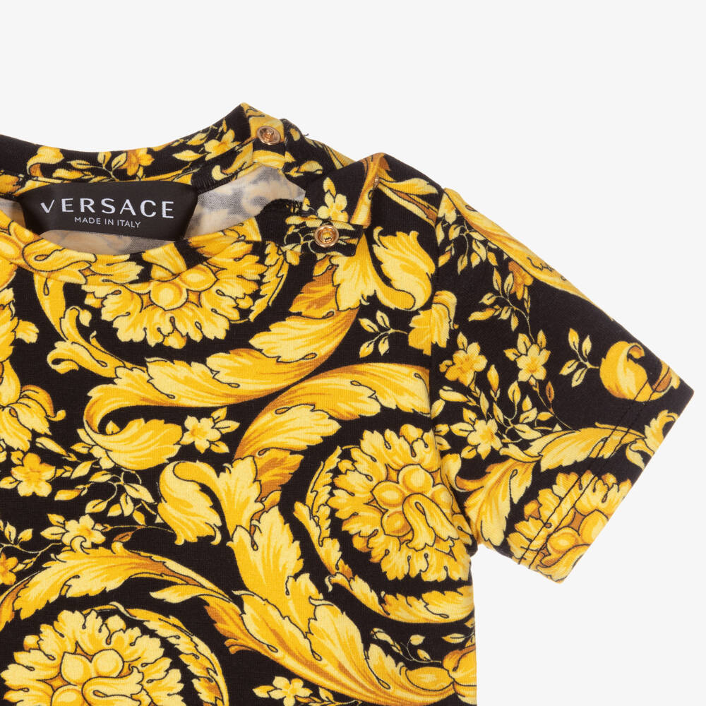 Versace-Baby Gold Barocco T-Shirt | Childrensalon Outlet