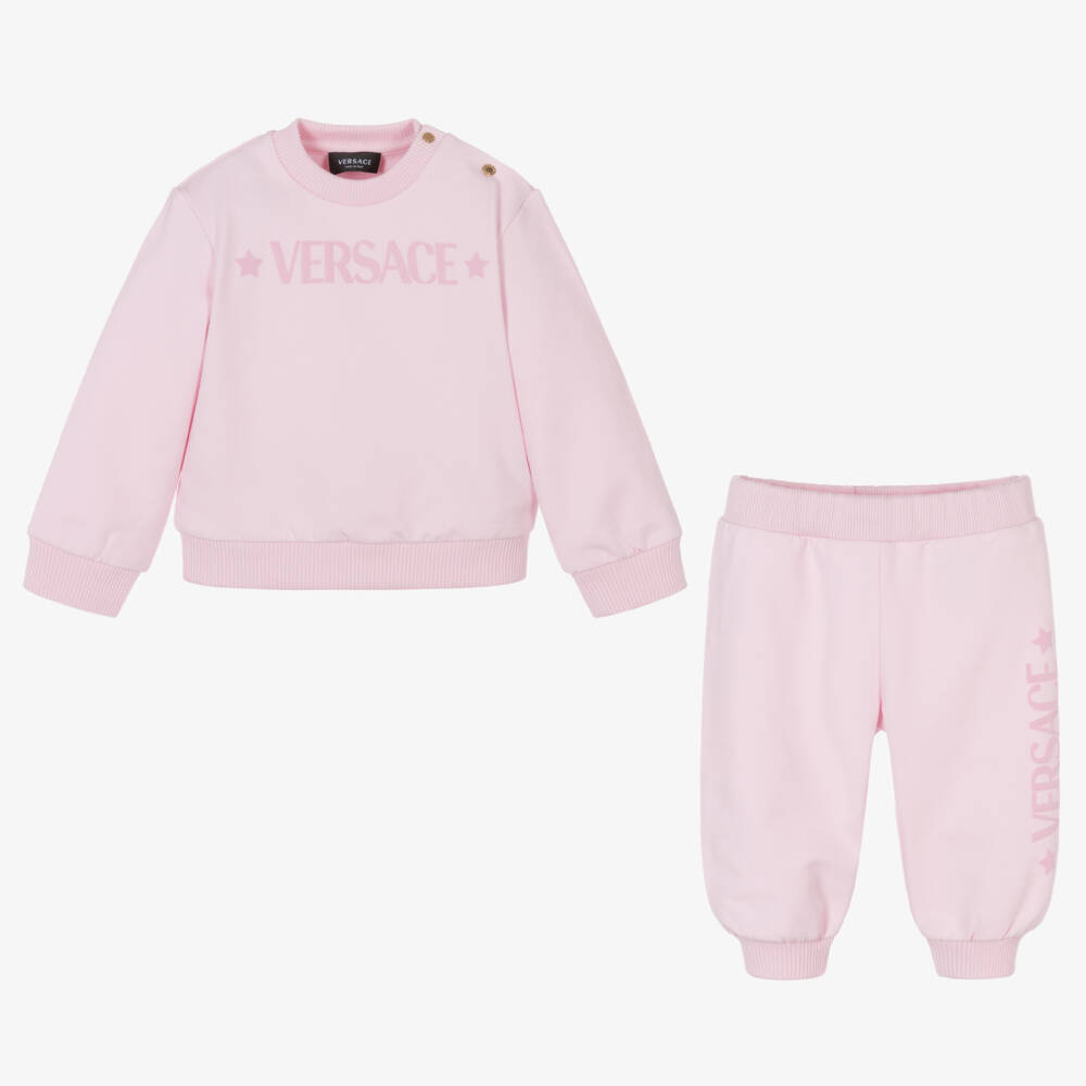Versace-Baby Pale Pink Logo Tracksuit | Childrensalon Outlet