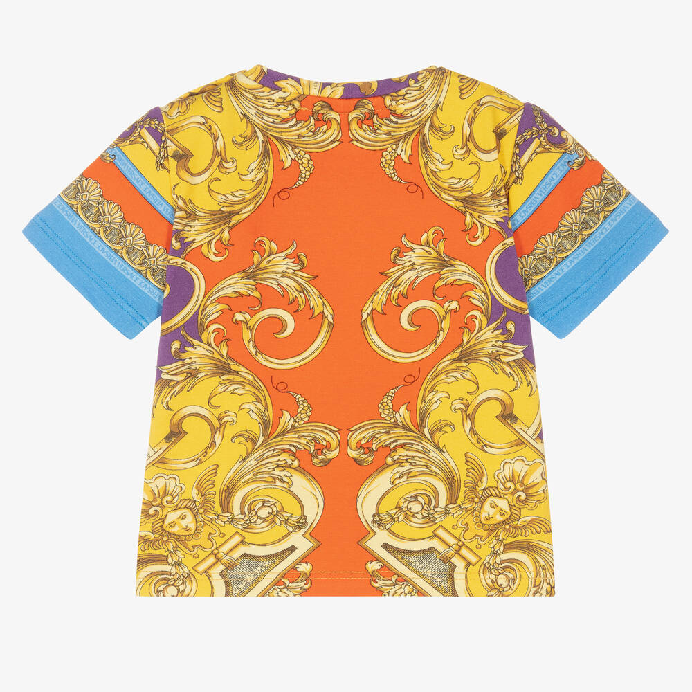 Versace-Barocco Goddess Print T-Shirt | Childrensalon Outlet