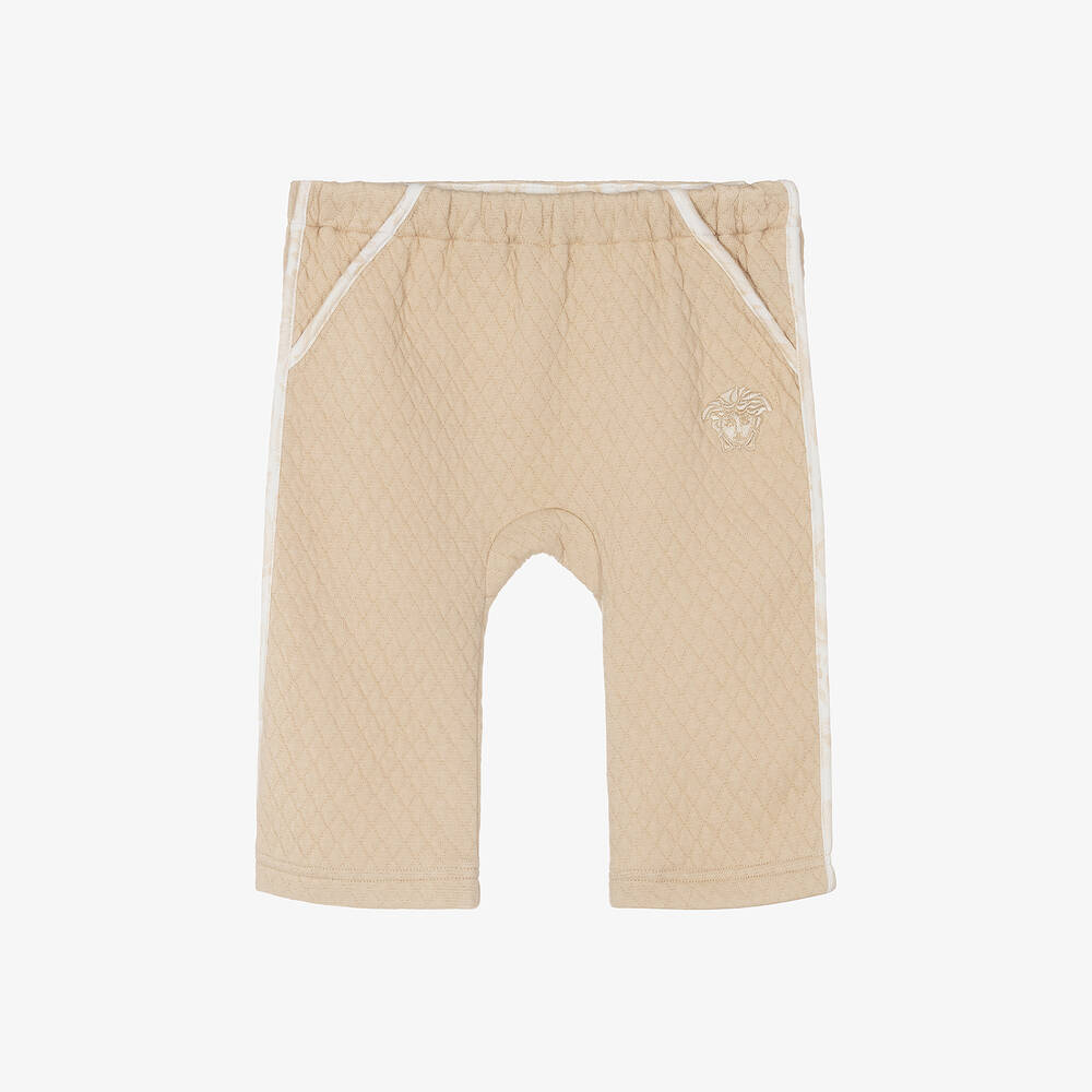 Versace-Beige Quilted Baby Trousers | Childrensalon Outlet