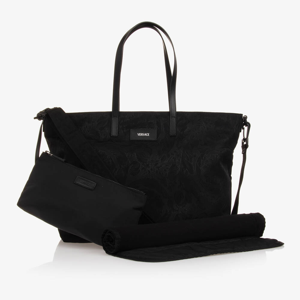 Versace - Черная пеленальная сумка с принтом Barocco (49см) | Childrensalon
