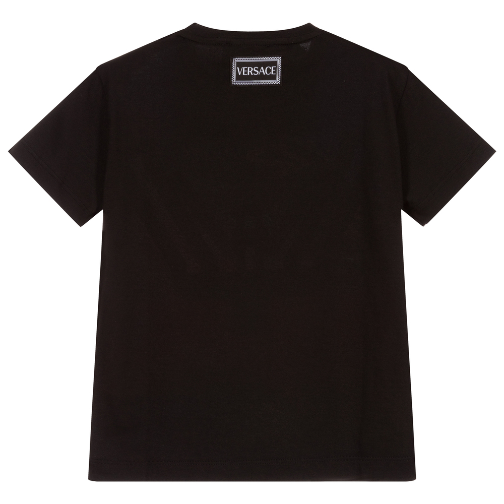 Versace Black Car Print Cotton T-Shirt