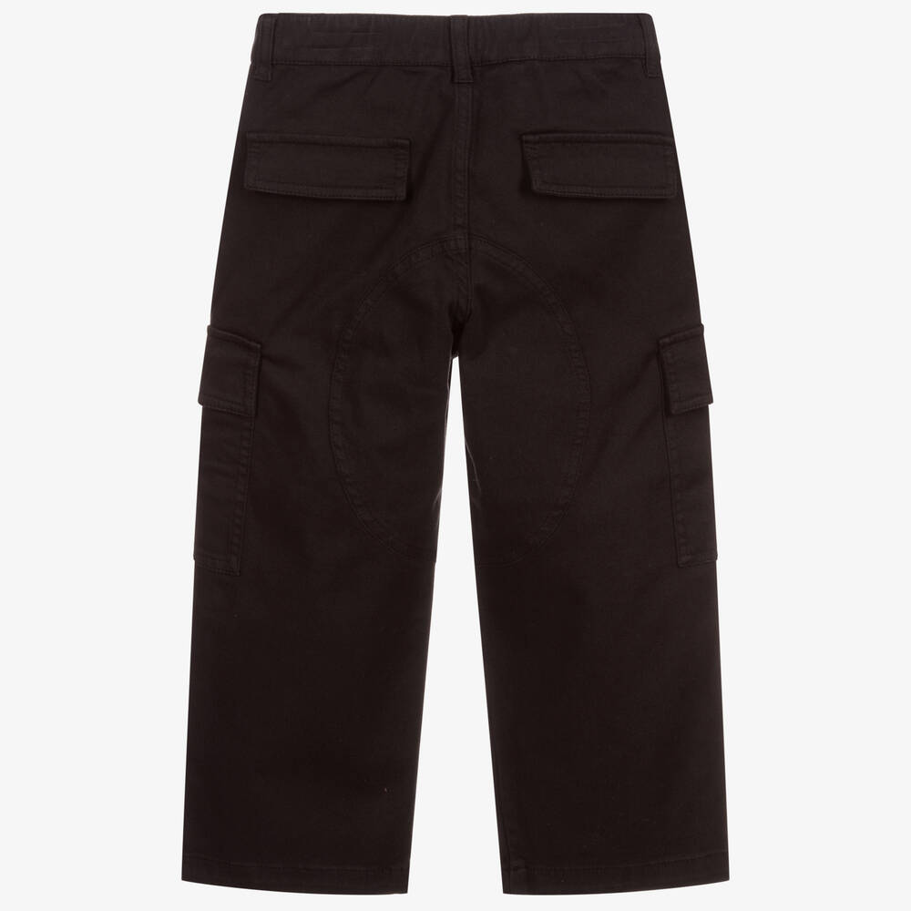 Versace-Black Cotton Cargo Trousers | Childrensalon Outlet