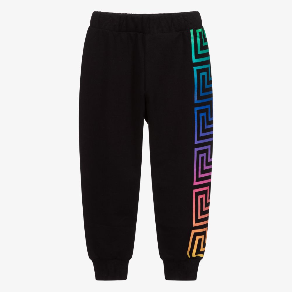 Versace - Pantalon de jogging noir coton | Childrensalon