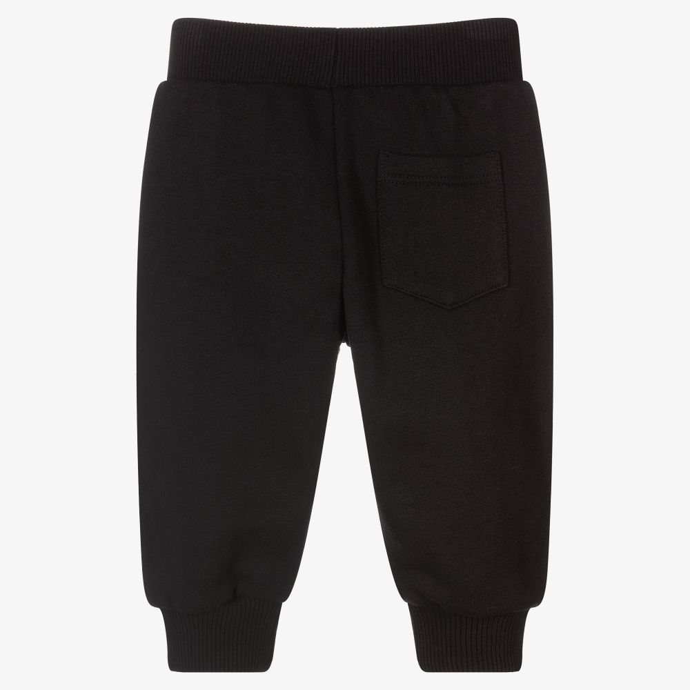 Versace Black Cotton Logo Baby Joggers Childrensalon Outlet