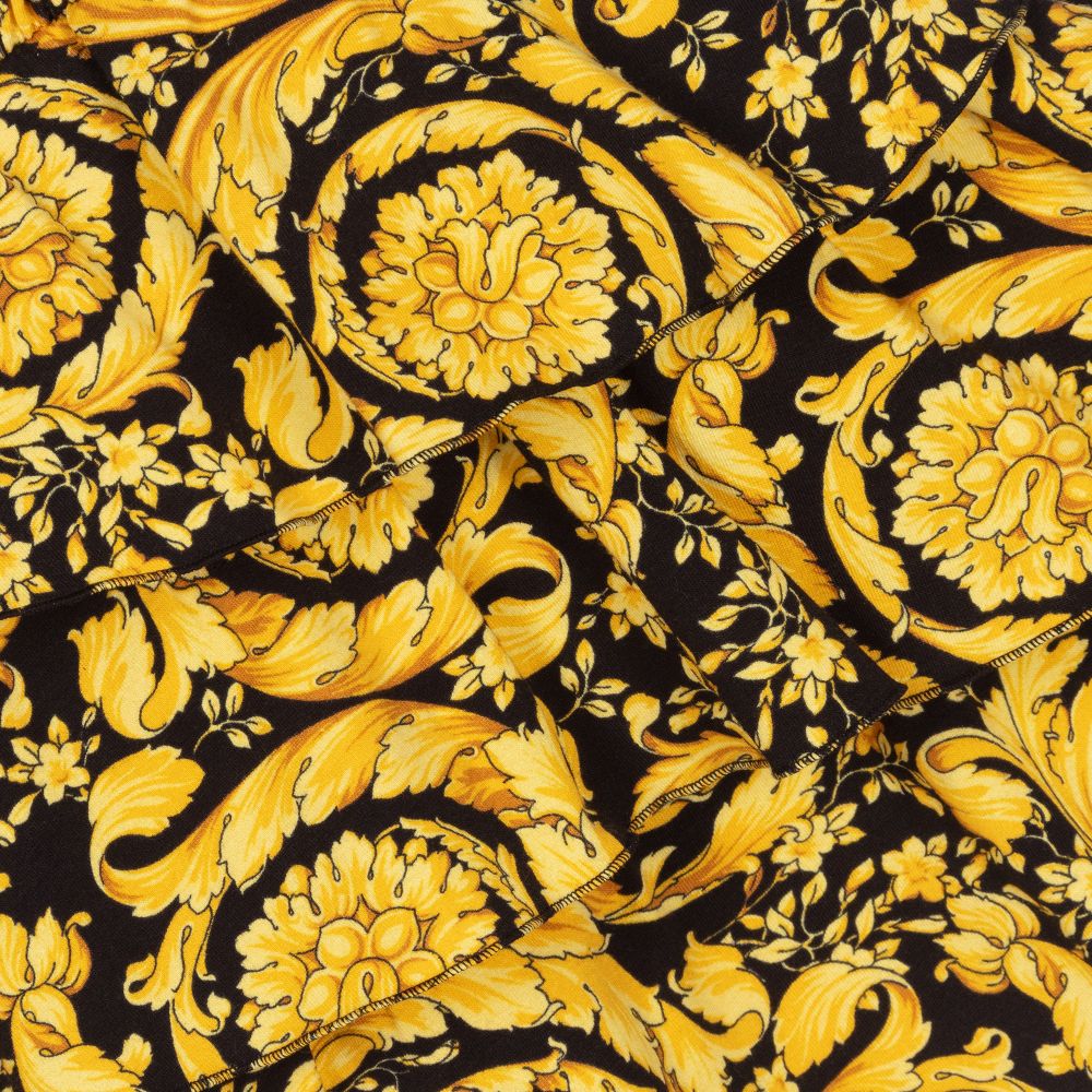 Versace-Black & Gold Barocco Dress | Childrensalon Outlet