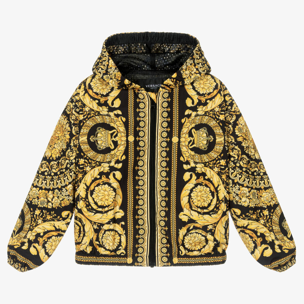 Versace - Black & Gold Barocco Jacket | Childrensalon