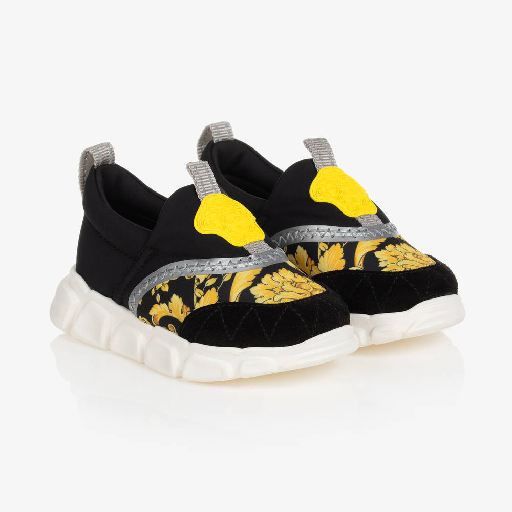 Versace - Barock-Sneakers in Schwarz und Gold | Childrensalon