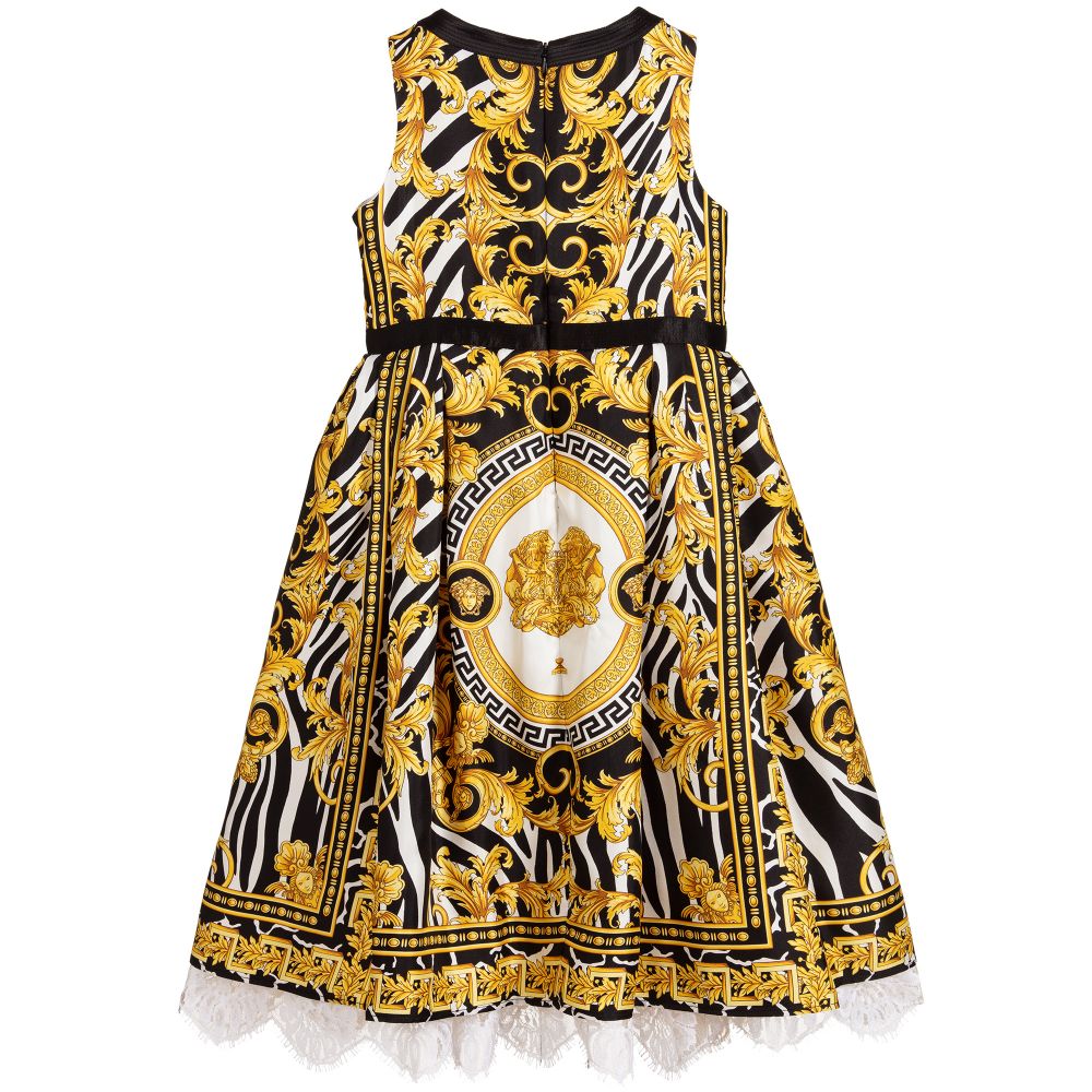 Versace - Black & Gold Silk Dress | Childrensalon Outlet