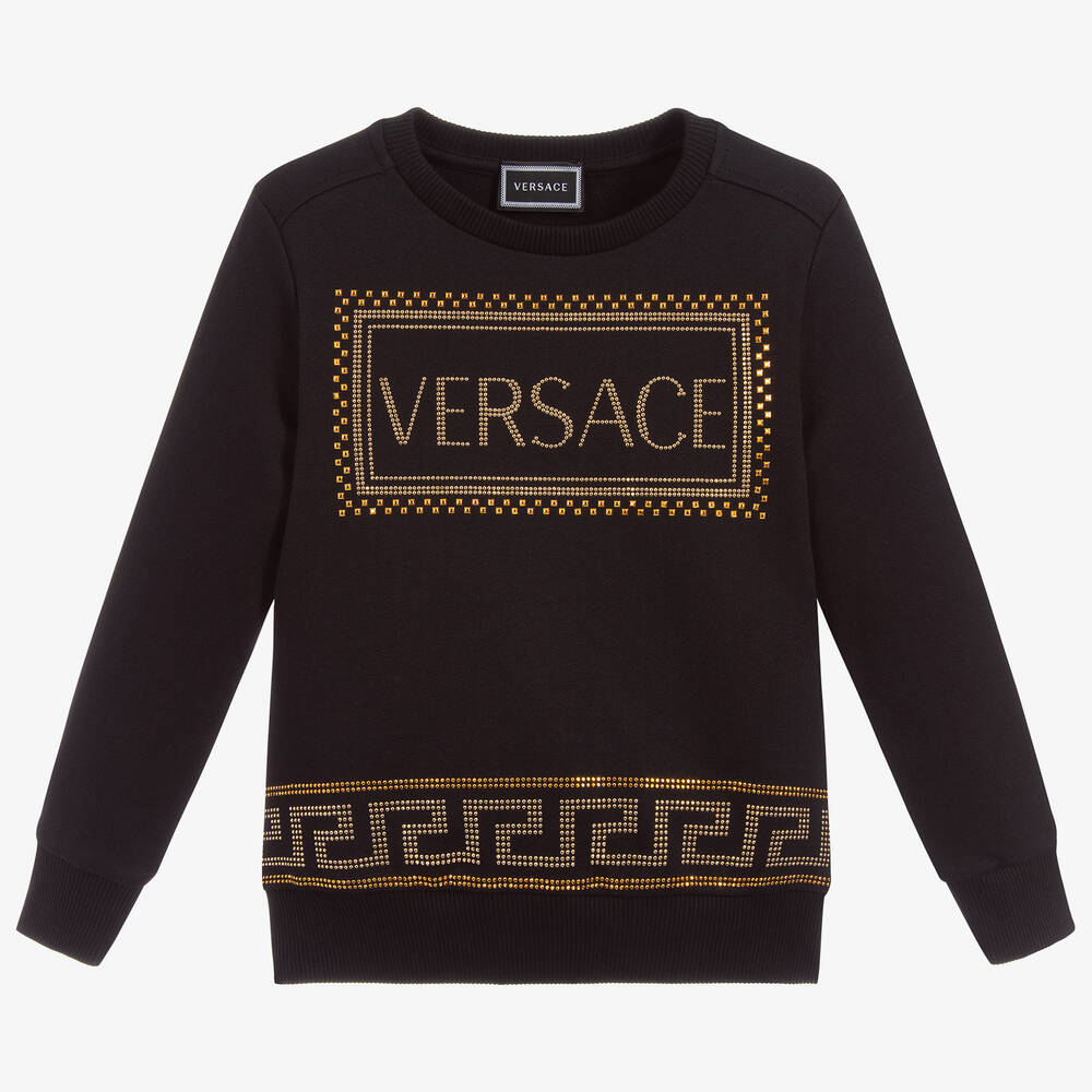 Versace - Black & Gold Stud Sweatshirt | Childrensalon