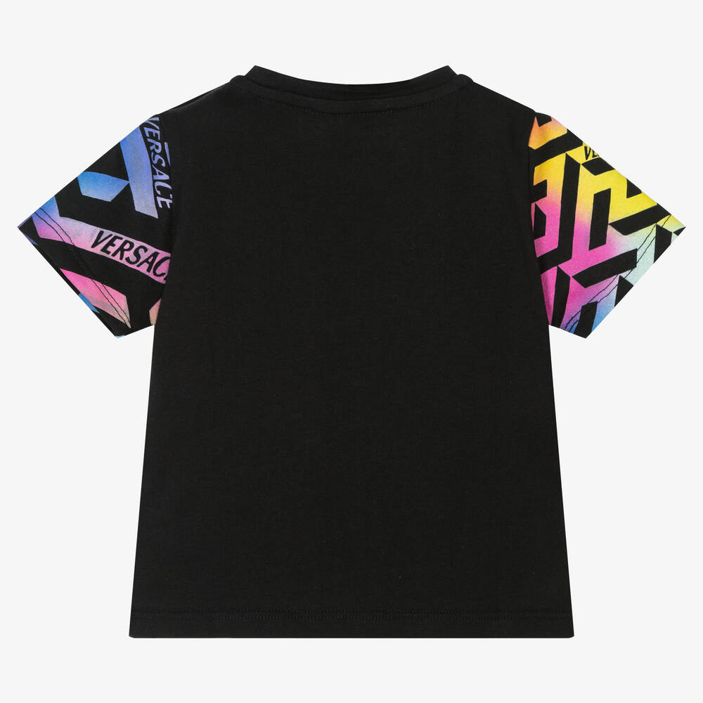 Versace - Black Greca Logo Baby T-Shirt | Childrensalon Outlet