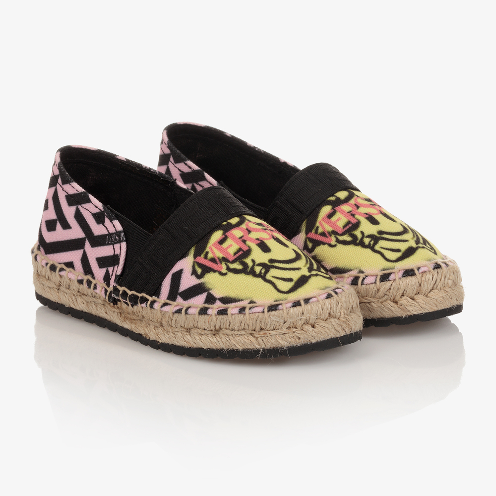 Versace - Espadrilles noires Greca Medusa | Childrensalon