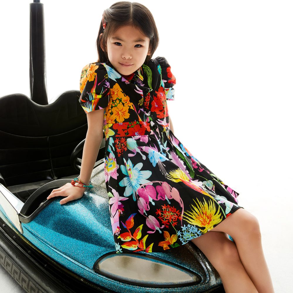 Versace-فستان قطن لون أسود | Childrensalon Outlet