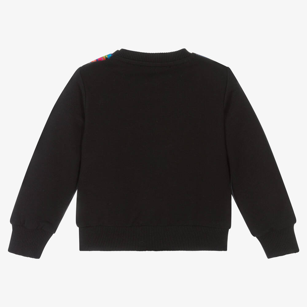 Versace-سويتشيرت أطفال بناتي قطن جيرسي لون أسود | Childrensalon Outlet