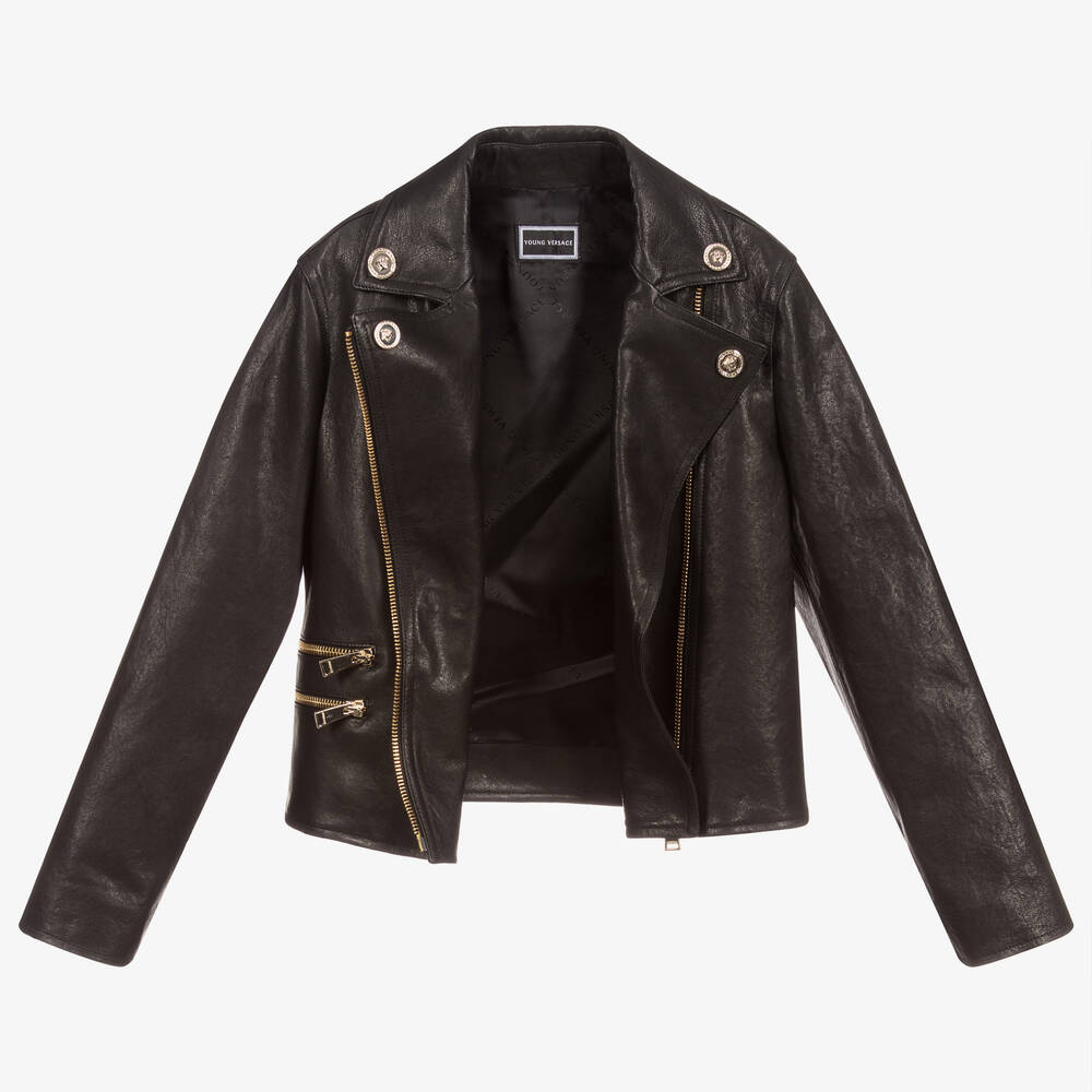 Versace black leather jacket 2025