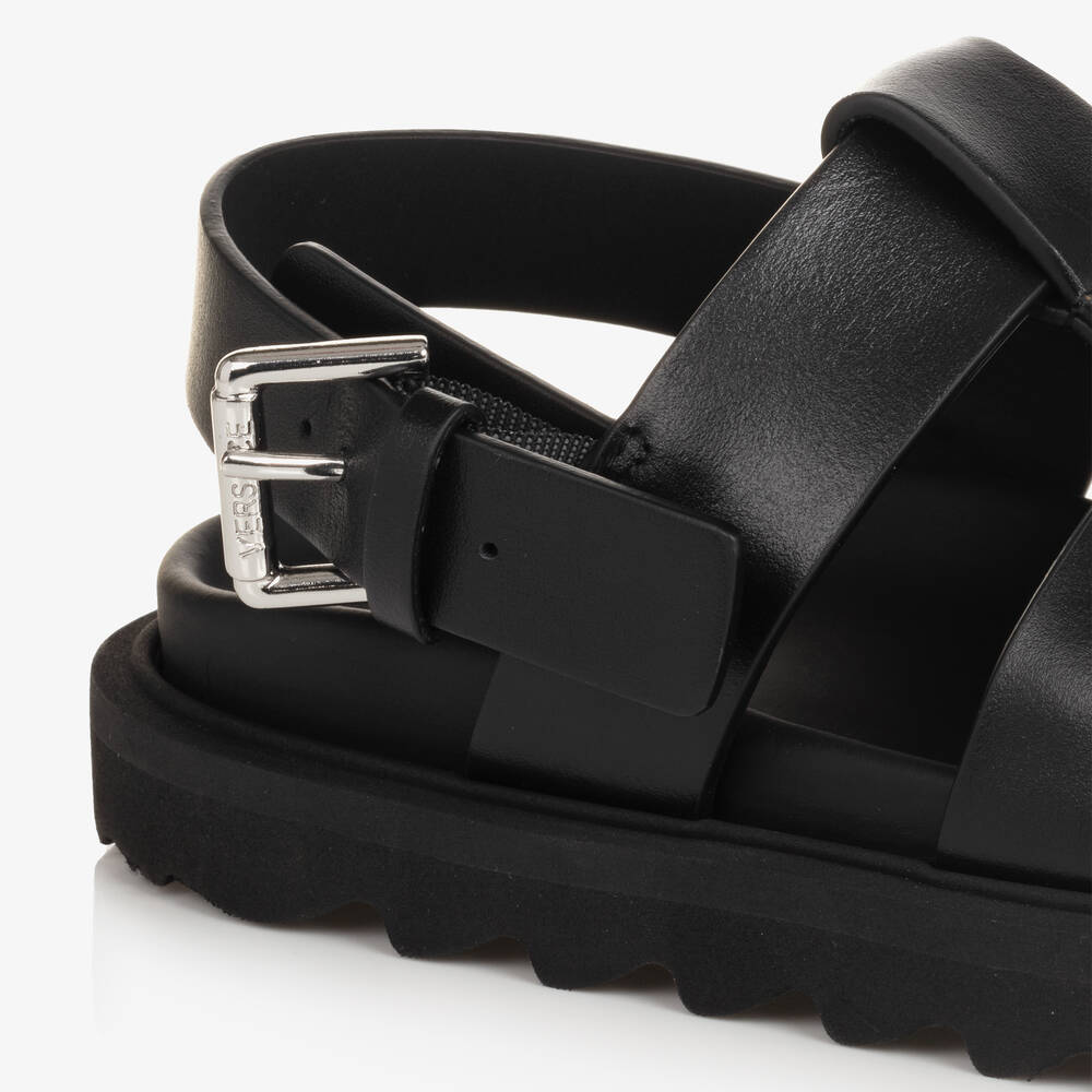 Versace-صندل جلد لون أسود | Childrensalon Outlet
