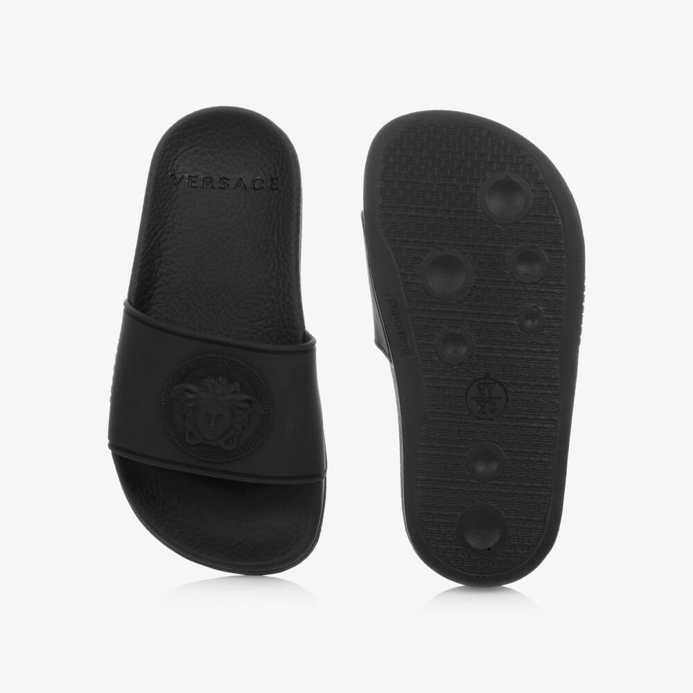 Versace-Black Medusa Sliders | Childrensalon Outlet
