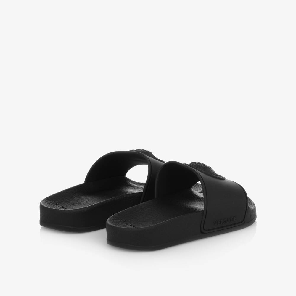 Versace-Black Medusa Sliders | Childrensalon Outlet