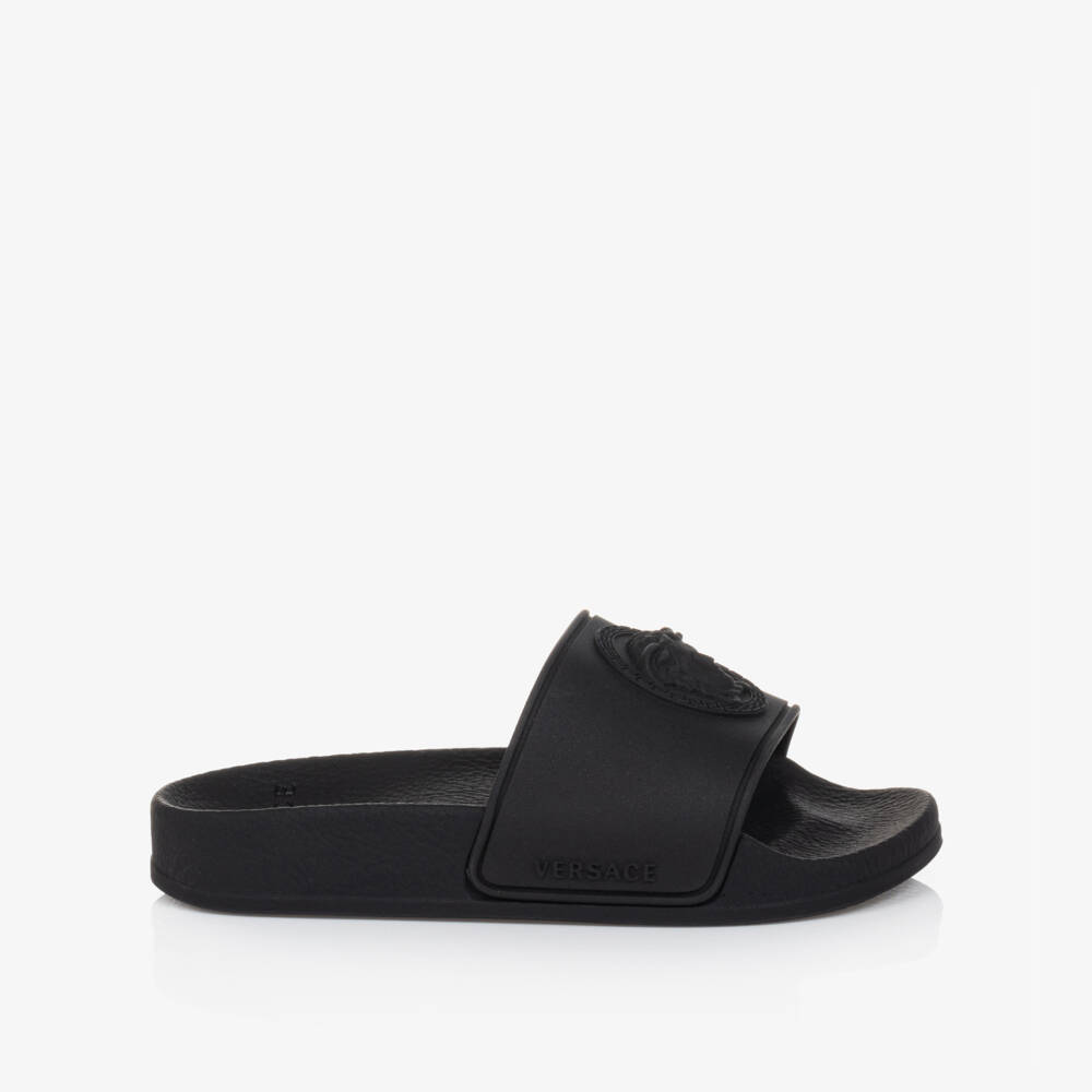 Versace-Black Medusa Sliders | Childrensalon Outlet