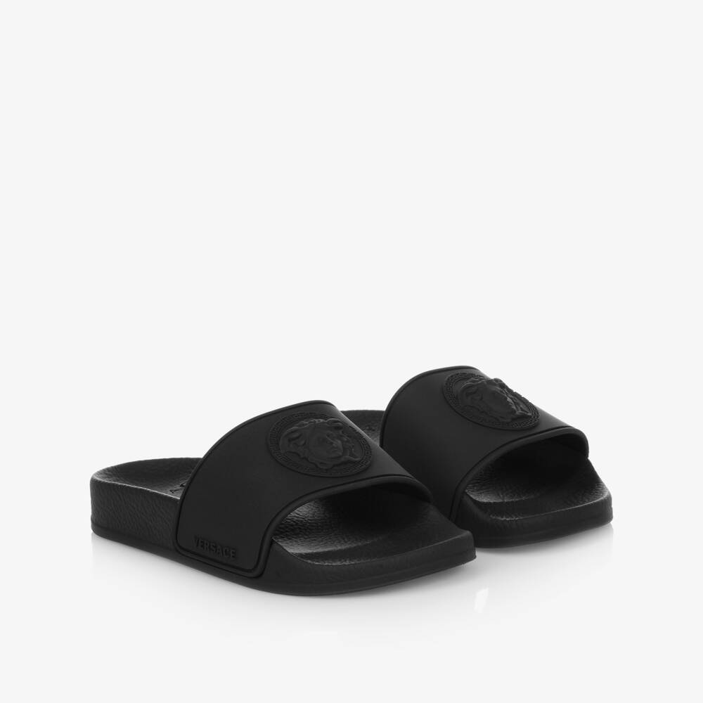 Versace-Black Medusa Sliders | Childrensalon Outlet