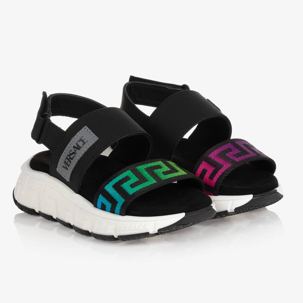 Versace - Black Trigreca Sandals | Childrensalon