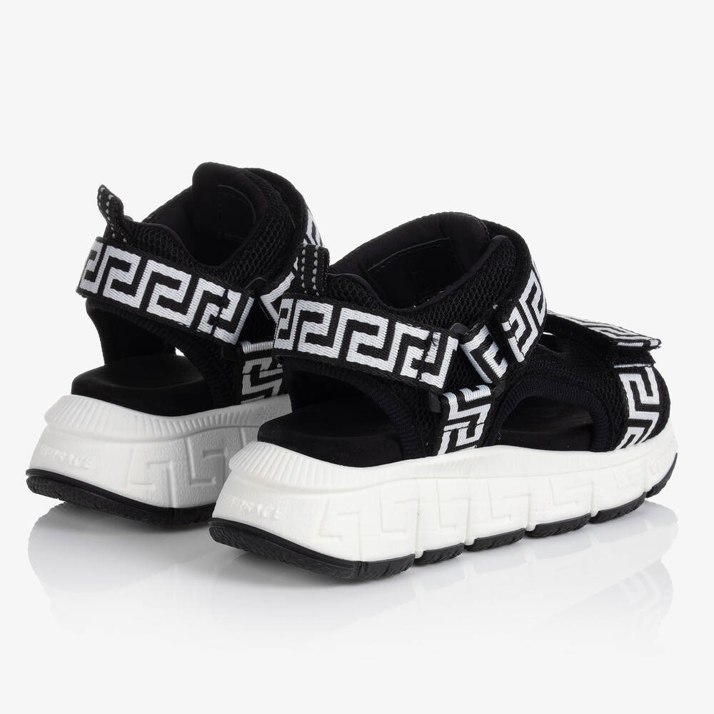 Versace-صندل تينز شبك لون أسود وأبيض | Childrensalon Outlet