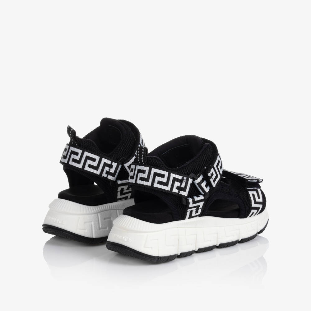 Versace-صندل تينز شبك لون أسود وأبيض | Childrensalon Outlet