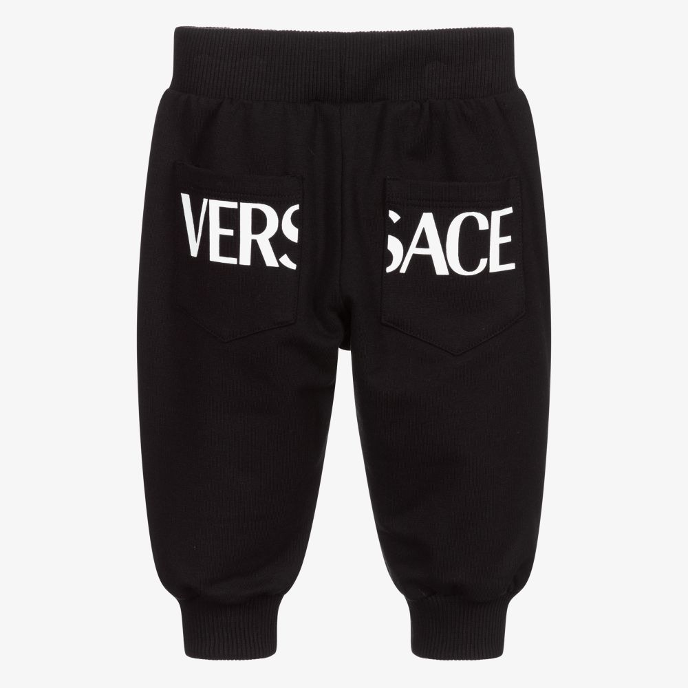 Versace-جوغرز أطفال ولادي قطن جيرسي لون أسود وأبيض | Childrensalon Outlet