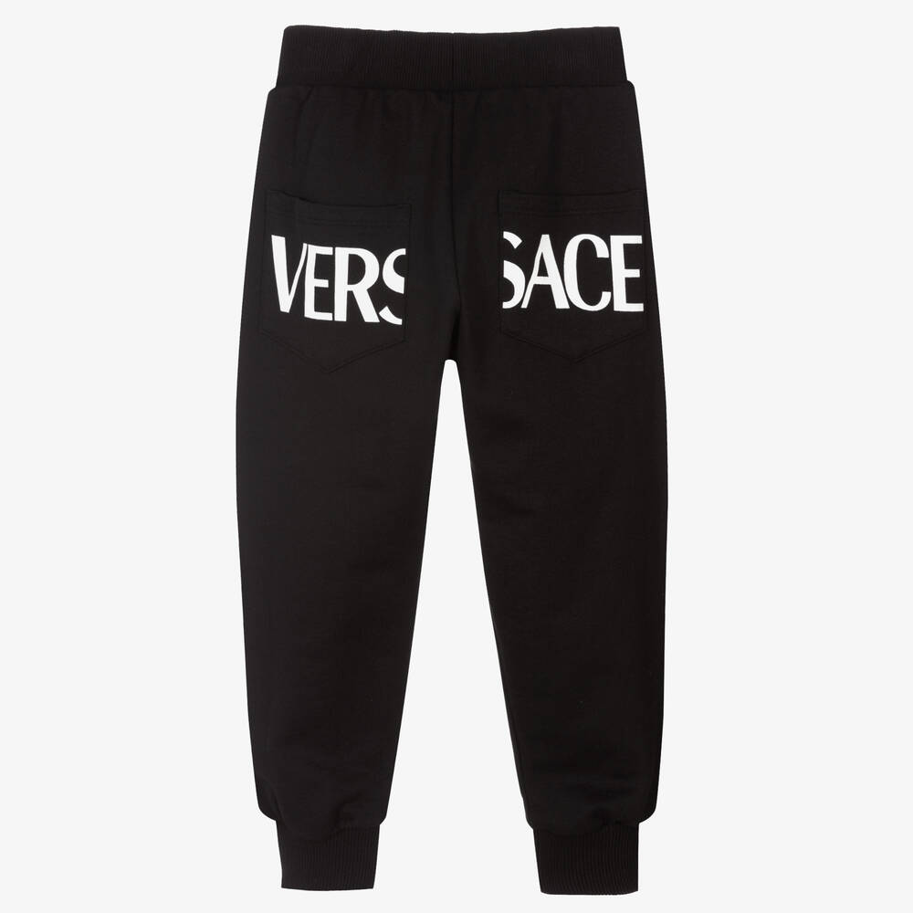 Versace-جوغرز قطن لون أسود وأبيض | Childrensalon Outlet