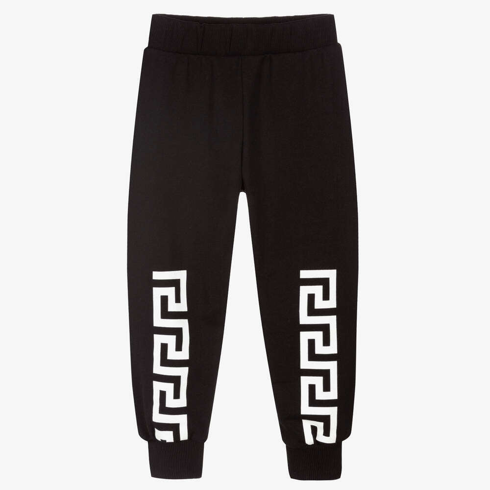 Versace-Black & White Logo Joggers | Childrensalon Outlet