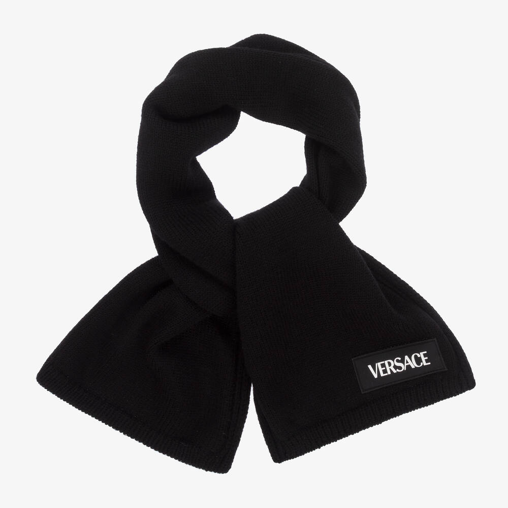 Versace - Black Wool Scarf | Childrensalon