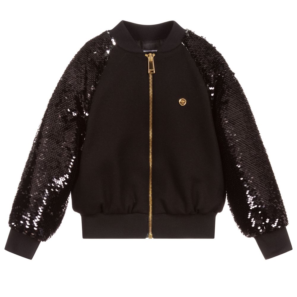Versace - Black Wool & Sequin Jacket | Childrensalon