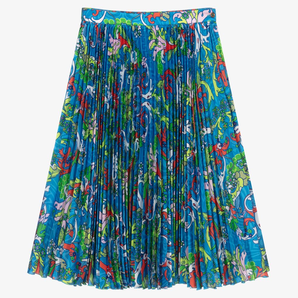 Versace - Blue Baroccofest Midi Skirt  | Childrensalon