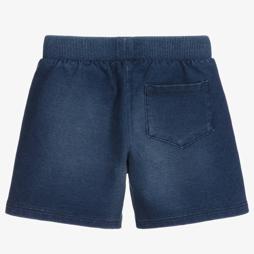 Versace-Синие шорты из хлопкового джерси с логотипом | Childrensalon Outlet