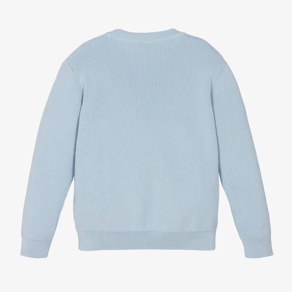 Versace-Blue Cotton Knit Sweater | Childrensalon Outlet