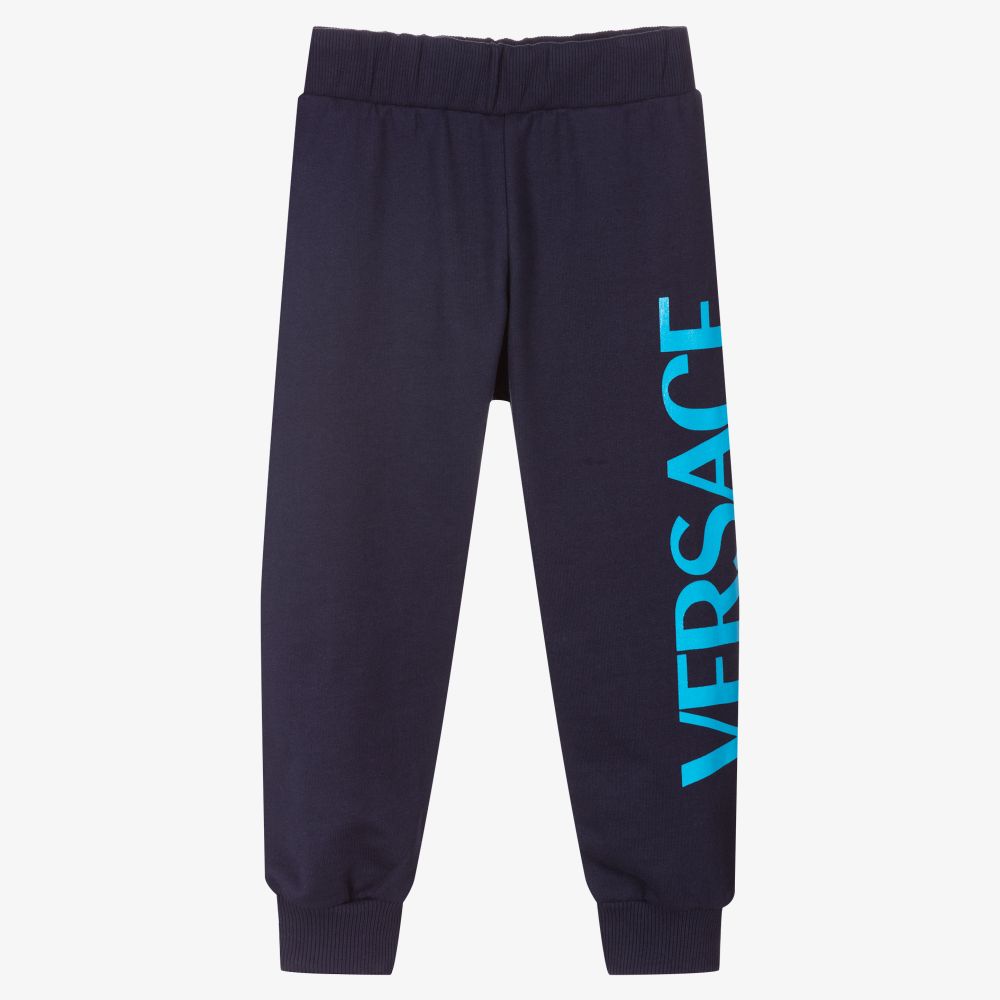 Blue Cotton Logo Joggers