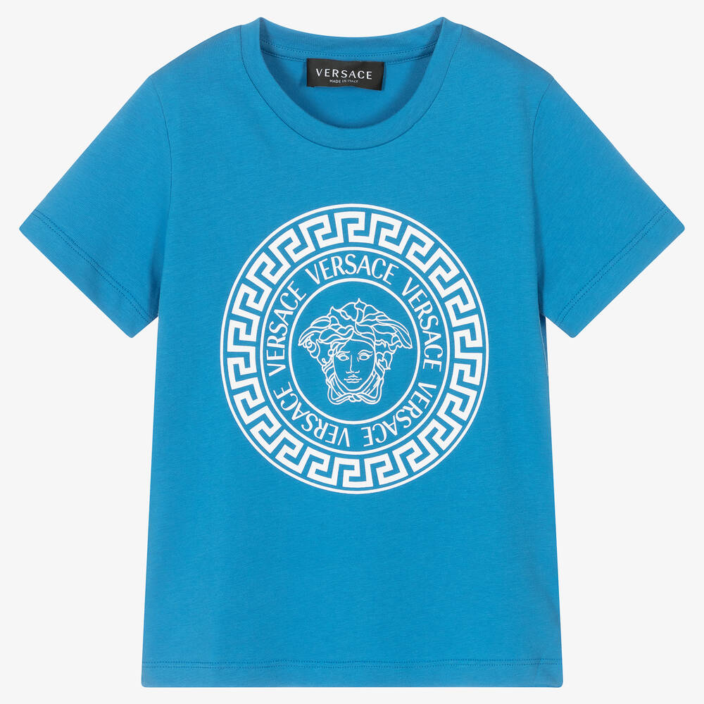 Versace - Голубая хлопковая футболка | Childrensalon