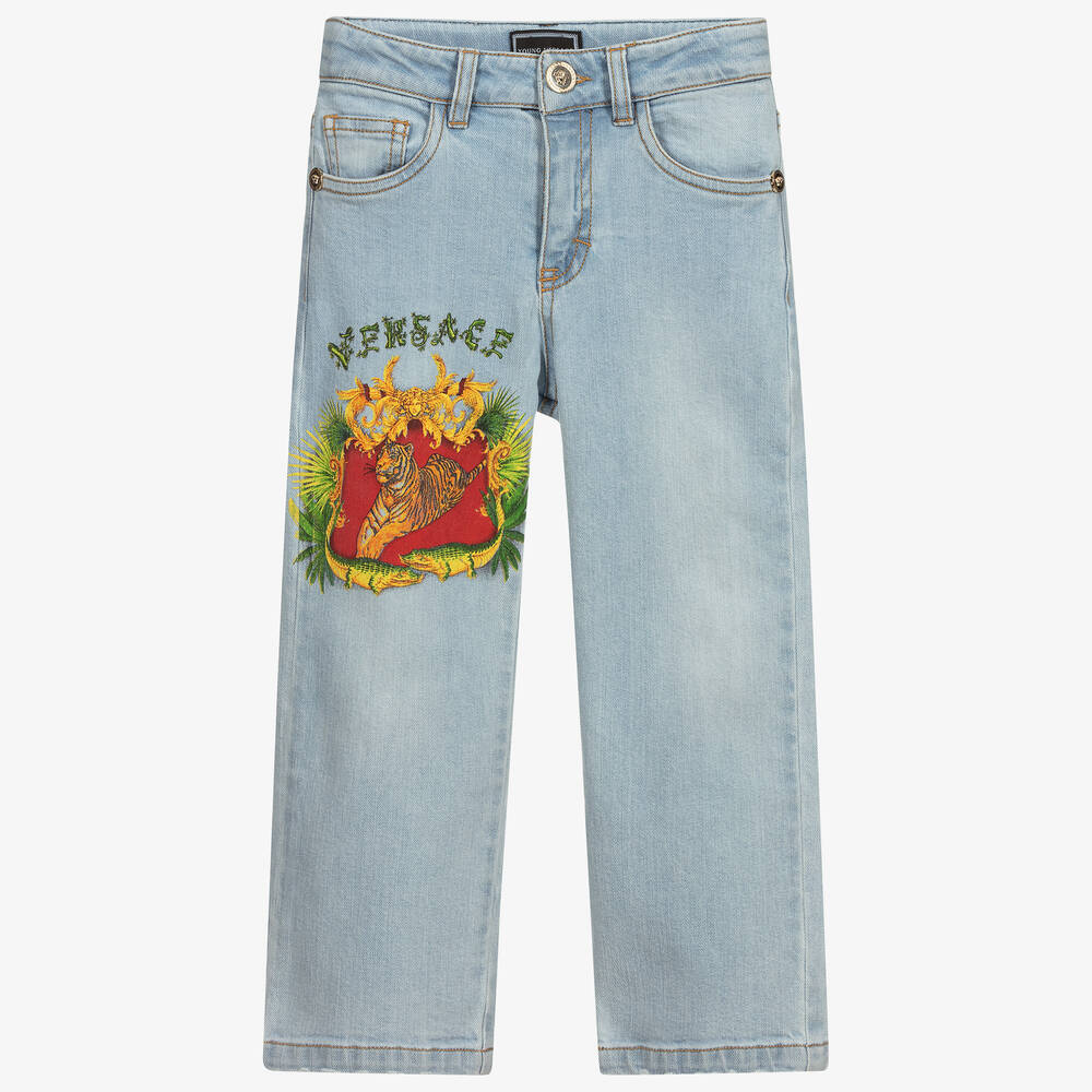 Versace - Blue Denim Logo Jeans | Childrensalon