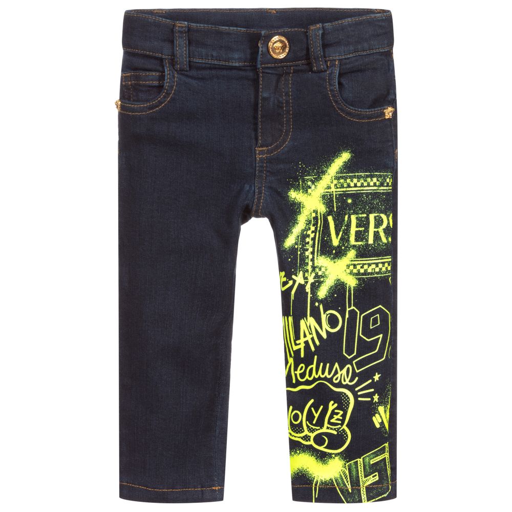 Versace - Blue Denim Logo Jeans | Childrensalon