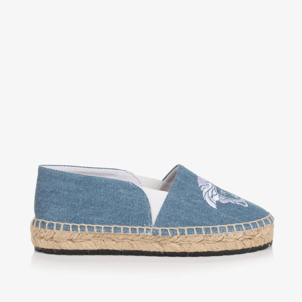 Versace-Blue Denim Medusa Espadrilles | Childrensalon Outlet