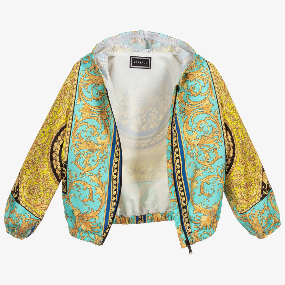 Versace-Blue & Gold Barocco Jacket | Childrensalon Outlet