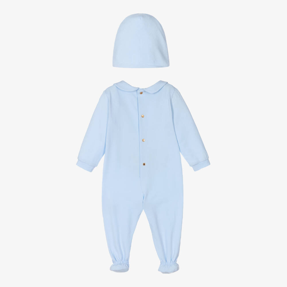 Versace-Blue Logo Babygrow Gift Set | Childrensalon Outlet
