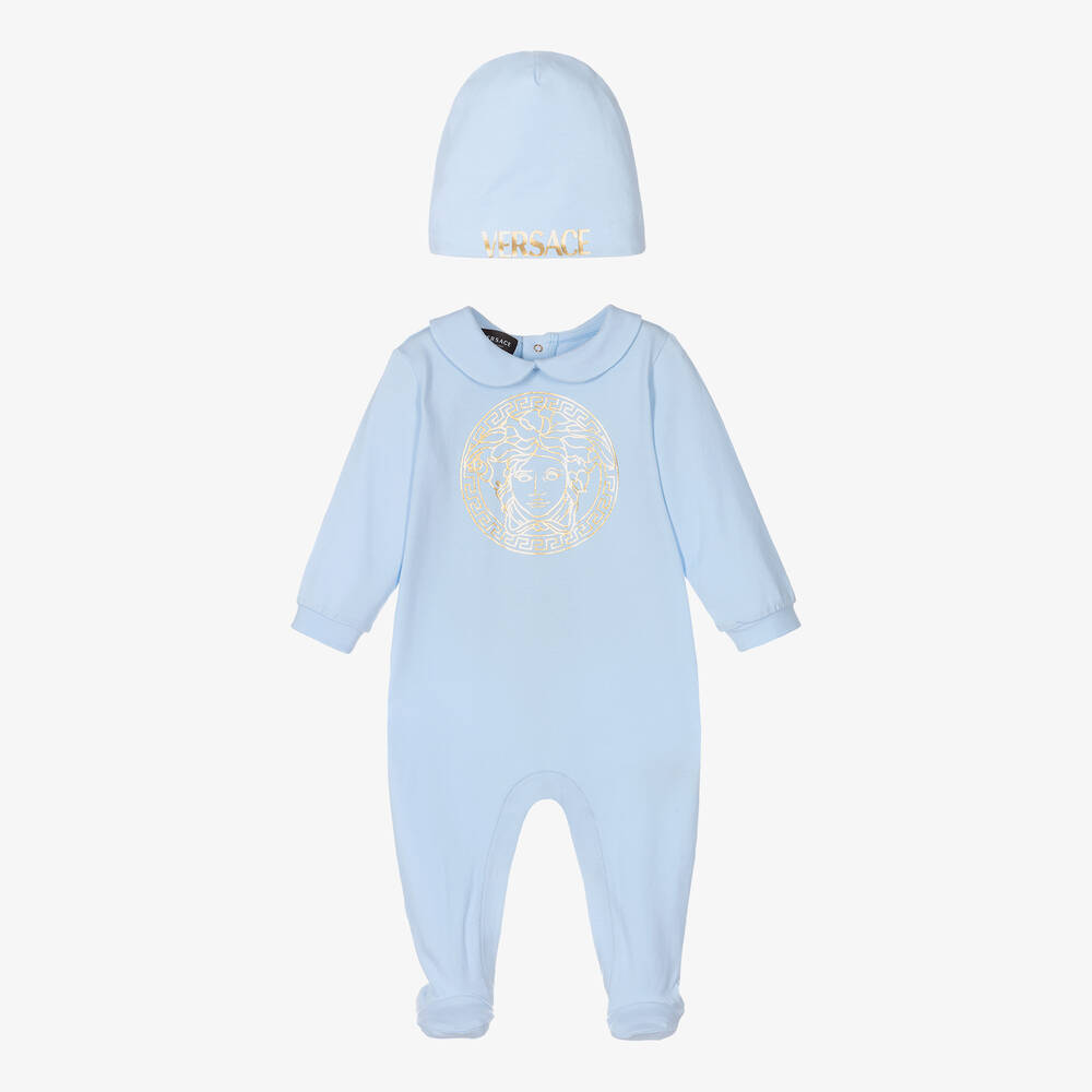 Versace - Blue Logo Babygrow Gift Set | Childrensalon
