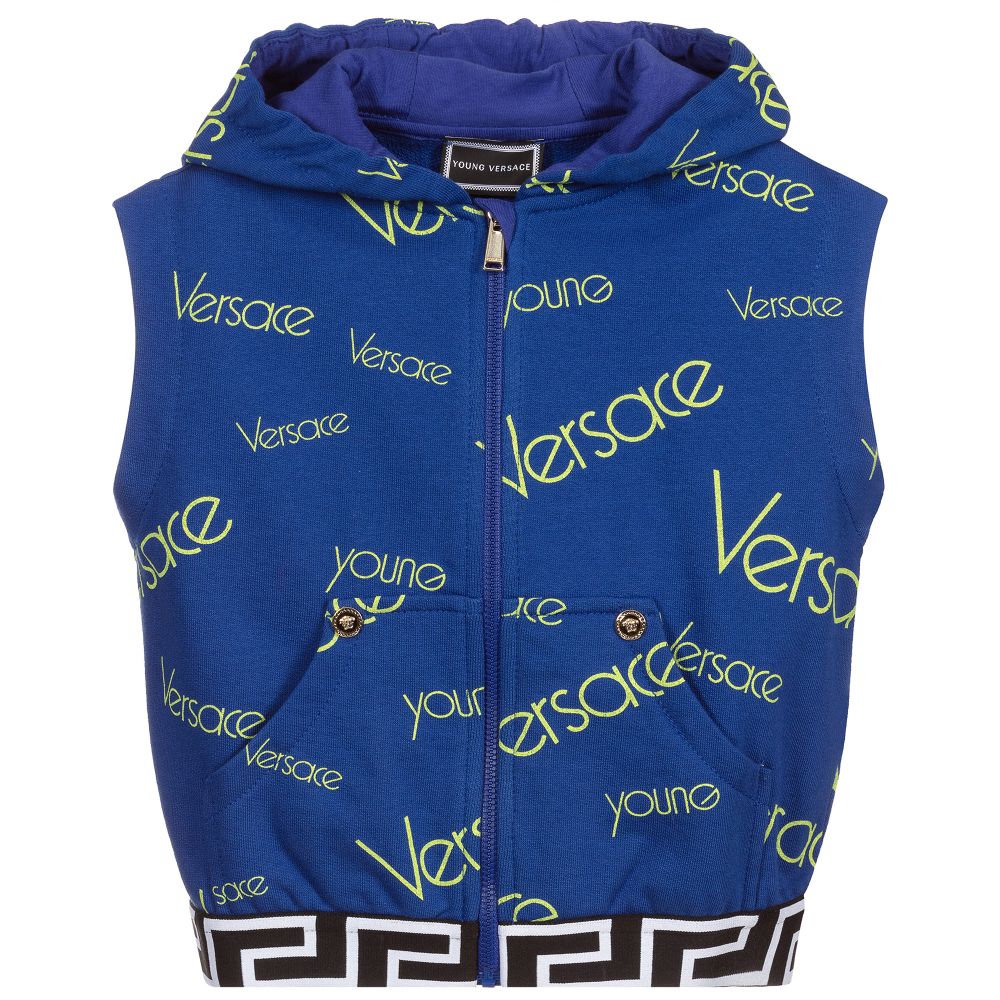 Versace - Blue Logo Zip-Up Top | Childrensalon
