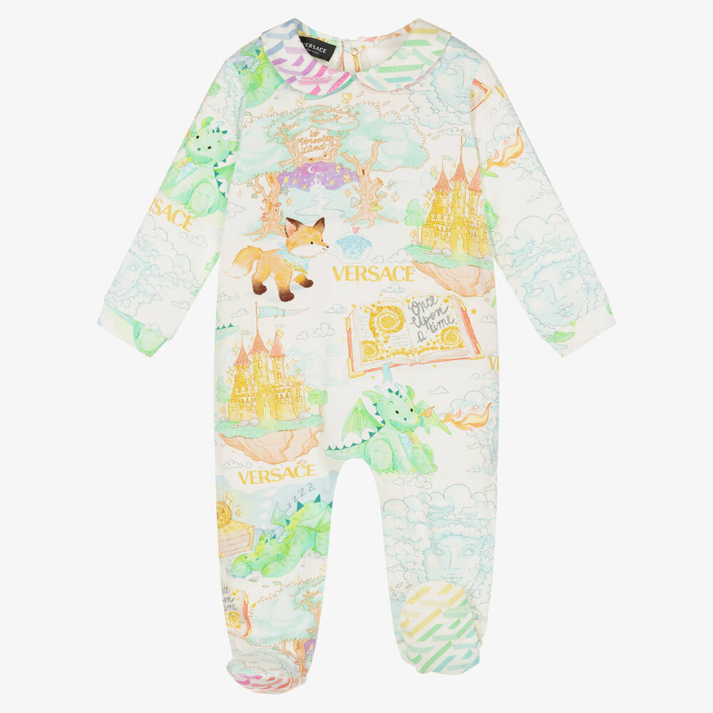 Versace-طقم هدية بيبي غرو قطن جيرسي لون أزرق للمواليد | Childrensalon Outlet
