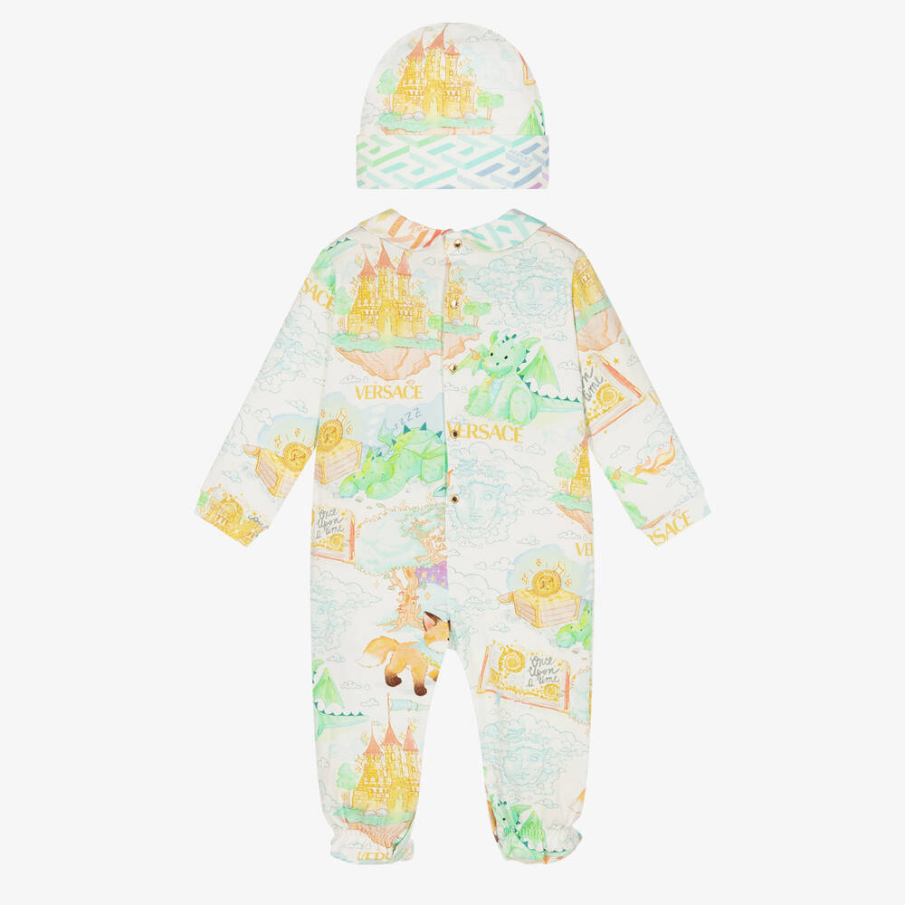 Versace-طقم هدية بيبي غرو قطن جيرسي لون أزرق للمواليد | Childrensalon Outlet