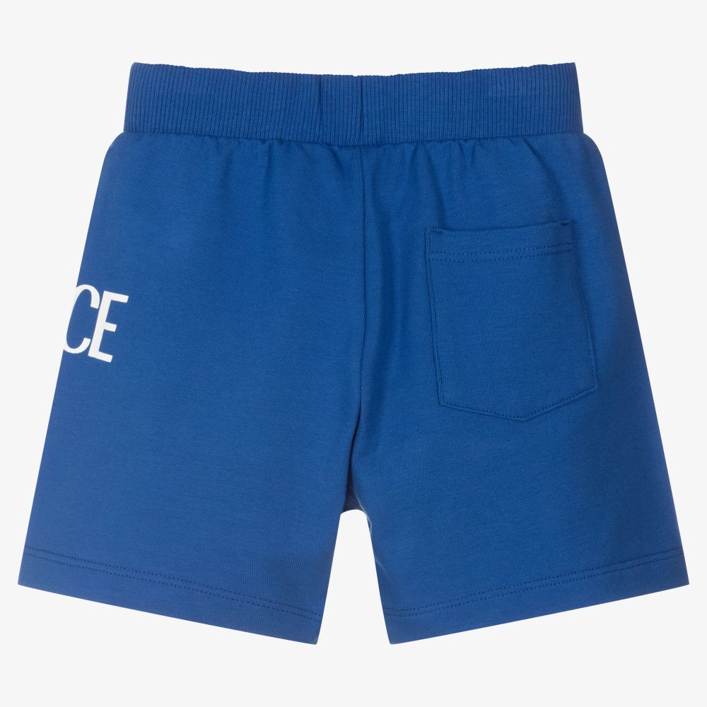 Versace-Blue & White Greca Baby Shorts | Childrensalon Outlet