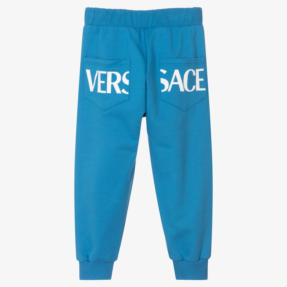 Versace-جوغرز قطن جيرسي لون أزرق للأولاد | Childrensalon Outlet