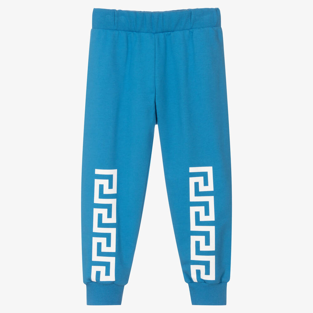 Versace - Blue & White Logo Joggers | Childrensalon